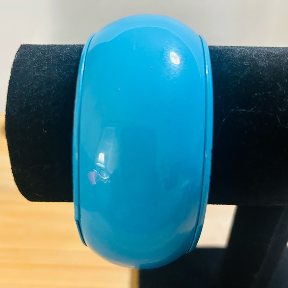 Vintage (1980s) Chunky Turquoise Blue Brass Bangle